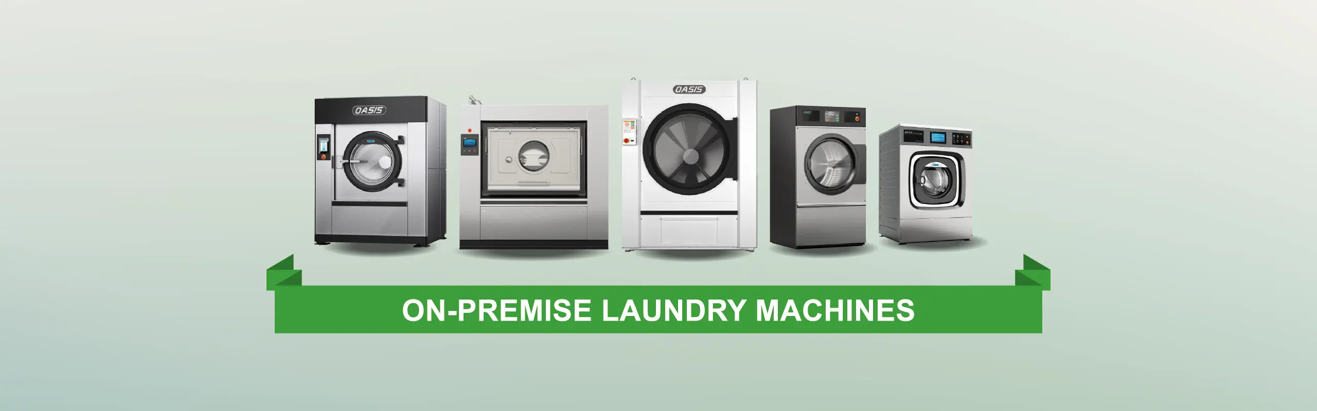 Oasis on-premise laundry machines banner.