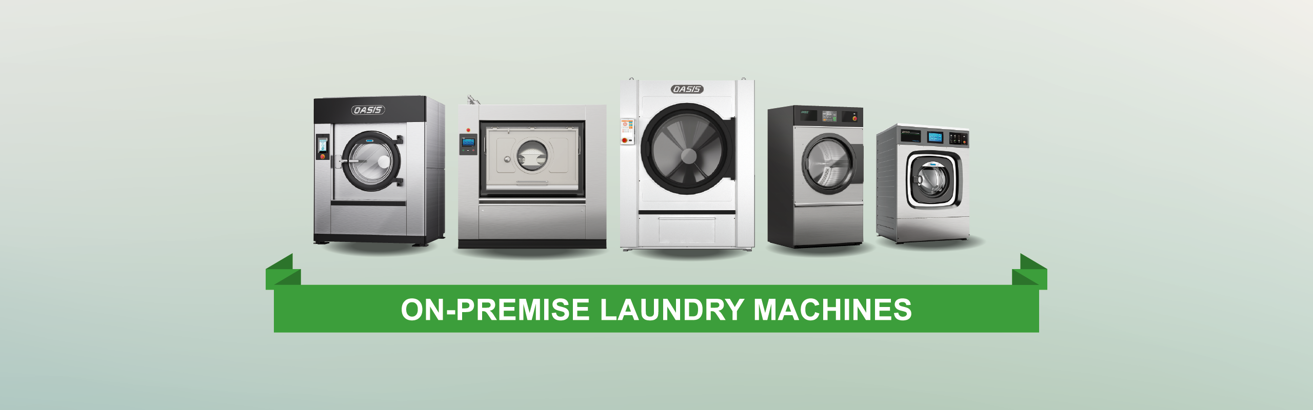 Oasis on-premise laundry machines banner.